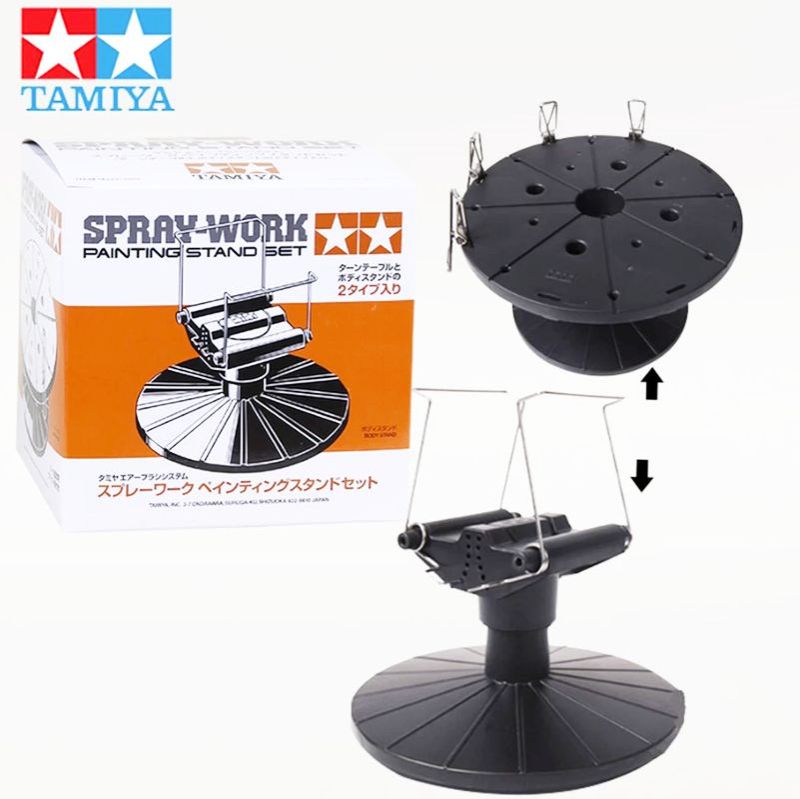 Tamiya set 2v1 (Painting Stand Set) / Stojánek pro stříkání modelu